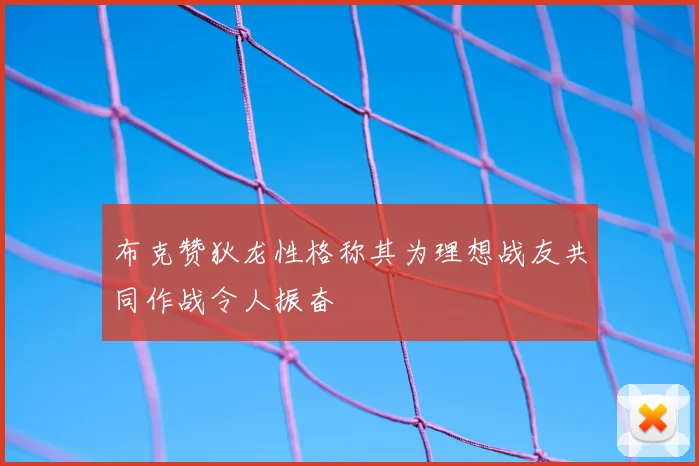 布克赞狄龙性格称其为理想战友共同作战令人振奋