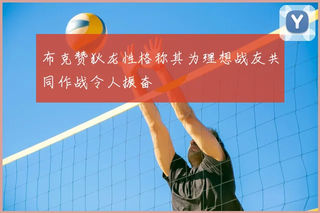 布克赞狄龙性格称其为理想战友共同作战令人振奋